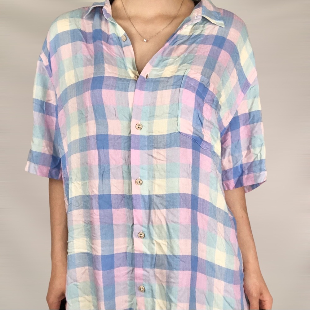 NWT Barney Cools Holiday Pastel Plaid Button Down Shirt - Picture 2 of 7